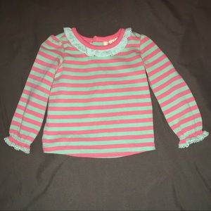 Matilda Jane Mint & Coral Striped Top | 3-6M